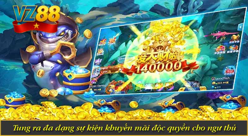 Bắn Cá Vàng VZ88 – Game Săn Cá Siêu Hấp Dẫn 2026 6 Tung ra đa dạng sự kiện khuyến mãi độc quyền cho ngư thủ